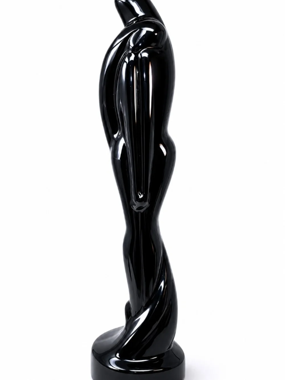 Vintage Royal Haeger Entwined Sleek Black Abstract 80's  Sculpture